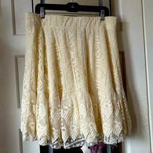 Elegant Cream Lace Skirt